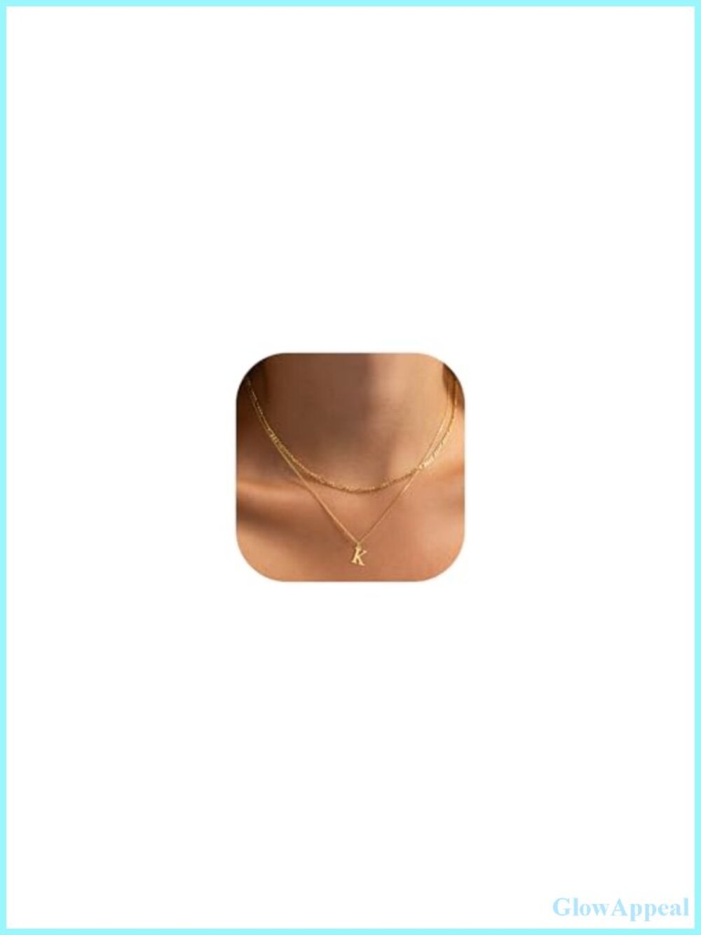 14k Gold Plated Layered Initial Necklace Set Figaro Chain Dainty Women Jewelry